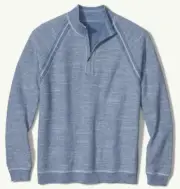 Tommy Bahama Men's Sandy Bay Reversible Half-zip Sweater, Blue Heather, M