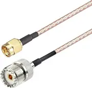 Oiyagai 2pcs 9.9inch/25cm Handheld Radio Antenna Cable UHF SO-239 Female to SMA Male Connector RG316 Jumper Cable