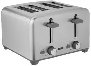 BELLA 4-Slice Toaster with Auto Shutoff Extra Wide Slots Stainless Steel