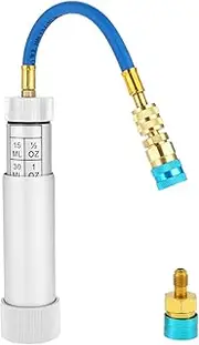 Aupoko AC Oil Injector Kit, R134A Oil Injector with R1234YF Low Side Quick Coupler, HVAC Dye Oil Injector with 1/4" SAE Connector, for R134A R22 R12 R1234YF Refrigerant System
