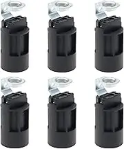 eMagTech 6PCS E14 Candle Light Bulb Holder 250V 2A Plastic Lamp Base Lamp Socket Holder for Lamp Making Chandelier Restoration Lamp Refinishing Project