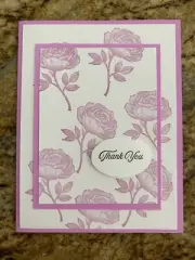 Card Set Of 4 Stampin Fresh Freesia Roses Thank You