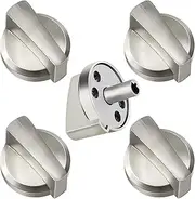 Techecook WB03X25796 WB03T10326 Gas Cooktop Knob Compatible for GE Kenmore Hot-Point Stove/Range - Replaces B071RXPPGF 4362262 AP5986232 PS11721433 WB03T10326 (5 Pack), Matte dark silver
