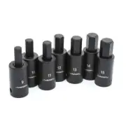 Husky 7 Piece Standard Drive Impact Socket With 1/2-inch Hex Bit Steel Tool Set