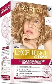 L'Oreal Paris Excellence Creme, 8 Blonde (100 Percent Grey Coverage)