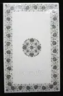 Abalone Shell Inlay Work Dining Table Top Rectangle Marble Restaurant Table