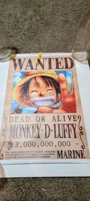 One Piece, Wanted Dead Or Alive 12x18 Canvas Poster Monkey D Luffy New Mugiwara