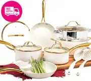 15-Piece Premium Non-Stick Cookware Set - Perfect for Every Kitchen!
