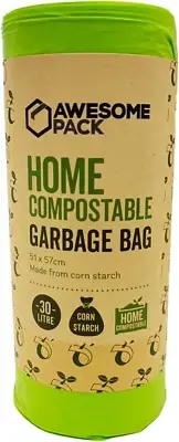 Compostable Bin Liners 30L Kitchen Garbage Bags Biodegradable [51X57Cm]