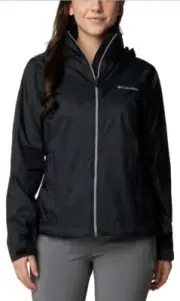 NEW! $100 Columbia Switchback III Waterproof Rain Jacket Women's 1X Black