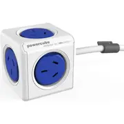 Blue PowerCube 5 Socket Mountable Power Board w/ 1.5m Cord/Surge Protector 240v