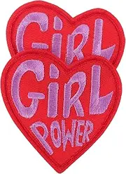 MOKKHNB 2Pcs Heart Shaped Embroidered Patch for Clothing and Accessories Cute Iron Applique for Bags Backpacks Jackets and More Versatile Heart Design for Repairs