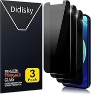 [Didisky] [3 Pack] Privacy Tempered Glass Screen Protector for iPhone 12, iPhone 12 Pro 6.1", (Not for iPhone 12 Pro Max) Anti-Spy, Easy to Install, 9H, No Bubbles, High Definition, Case Friendly
