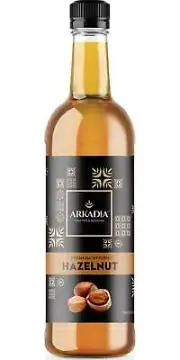 Arkadia Syrup Hazelnut 750ml+ Blend with ice for a refreshing hazelnut Frappe.