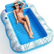 Inflatable Adult Pool Lounger Float -Large Beach Sun Tanning Floaty Raft Sunb...