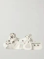 [Balenciaga] Balenciaga - Le Cagole Xs Studded Crinkled-leather Shoulder Bag - White - One size One size White