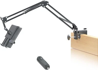 Tablet Holder for Kindle Reading in Bed with Remote Page Turner, Easy Adjust New