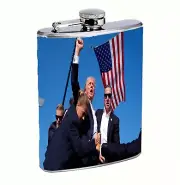 TRUMP 2024 8oz Stainless Steel Flask Drinking Whiskey