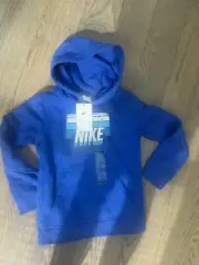 Nike sweatshirt kids size small 6/7 new blue pull over hoodie