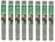 8 rolls Midwest 308464B 24" x 25' 2" Poultry Netting Chicken Wire Fence Fencing