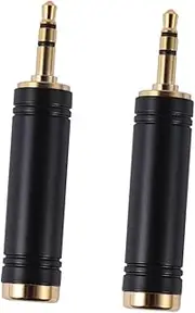 GOOHOCHY 2pcs 3.5mm Male to 6.35mm Female Adapter Audio Stereo Plug Jack Adapter Audio Adapter
