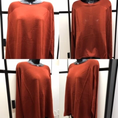 Eileen Fisher Woman 3X Paprika Seamless Sleek Tencel Lyocell Knit Top