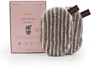 Face Scrub & Clean Washable Exfoliating Pads, Reusable, Gentle Exfoliating & Deep Pore Cleansing with Water Only, Natural Linen Fibre, Hypoallergenic, All Skin Types, Set of 2