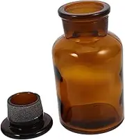 Wide Mouth Bottle Apothecary Glass Sample Bottle Amber Vase Oil Empty Glass Diffuser Jars Brown for Essential oil, Aromatherapy, Laboratory, Massage, Makeup, Mixing