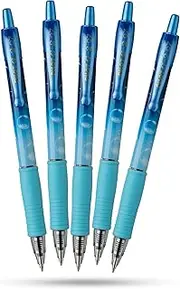 Pilot G2 Gel Pen Bubble Blue Gel Ink Rollerball Pens 0.7mm Smooth Writing Ergonomic Grip Retractable Lightweight Portable Design for School Office Creative Work & Everyday Use (Pack of 5)