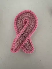 Crochet Breast Cancer Pink Awareness Ribbon Brooches Pins,Handmade Unique Brooch