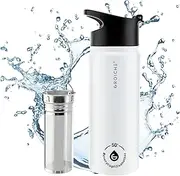 GROSCHE Chicago Steel Tea Infuser Bottle, Infuser Water Flask (White), & hot and Cold Brew Maker Stainless Steel Tumbler 16 fl oz