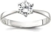 [JewelryWeb] 925 Sterling Silver CZ Simulated Diamond Ring Band Style-Ring for Women