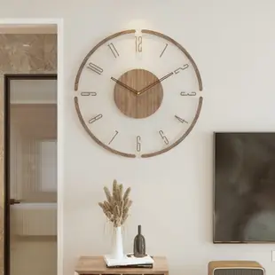 北歐亞克力創意鐘錶 掛鐘北歐 輕奢客廳靜音掛鐘 實木 透明 時尚搖擺客廳石英鐘 靜音時鐘 14寸大時鐘 壁掛時鐘 壁鐘