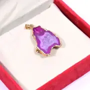 Splendid Top Quality 100% Natural Geode Slice Pendant Fancy Shape Cabochon