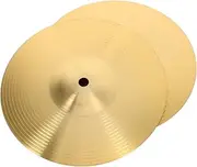 Toyvian 2pcs Set Brass Drum Set Cymbals Lightweight Jazz Crash Cymbals for Drum Kit Smooth Surface Safe Design for Music Enthusiasts and Practice Sessions