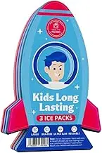 Slim Ice Packs for Lunch Boxes Kids - 3-Pack Long-Lasting Spaceship Lunch Box Ice Packs for Kids - Slim Reusable Ice Packs for Lunch Boxes, Lunch Bags, and Coolers - Multicolored (Spaceship)