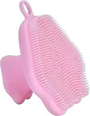 harayaa Silicone Facial Cleaning Brush Face Exfoliator Hangable Convenient Use Soft Exfoliating Brush for Exfoliating Deep Skin Care, Pink