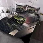 Great Cool Green Sports Car 3D Quilt Duvet Doona Cover Set Pillow case Print