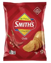 2 x Smith's Crinkle Cut Chili Potato Chips Pack 170g