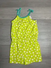 NWT Gymboree Polka Dot Green Romper Size 12 Girls