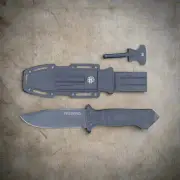 PrepPro Bushmaster Fixed Blade Belt Mount with flint and compass