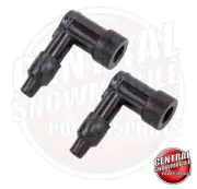 2x Spark Plug Cap NGK Style LB05FP (5000-OHM) 90-Degree 14mm Waterproof Covers