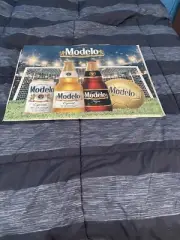 Modelo Beer Soccer Cerveza Tin Tacker New