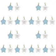 12PK LVD Star Indigenous Home/Office Hanging Christmas Display Decor 9x9cm Aqua