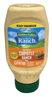 Hidden Valley Ranch Southwest Chipotle Salad Dressing Easy Squeeze 16 oz
