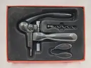 Wine Bottle Opener Key Corkscrew Set, extra corkscrew, foil cutter