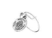 Alex and Ani HAND OF FATIMA Hamsa Charm Expandable Wire Ring 925 Sterling Silver