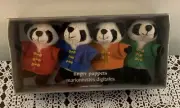 Pier One Imports Panda Finger Puppets Set of Four Marionettes 3 Inch Brand New
