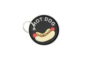 Keychain keyring patch print double sided hotdog hotdog