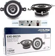 2 Alpine SXE-0825S Speakers 2 Way Coaxial 8.7 cm 87 mm 3.5 Inch Diameter 20 Watt RMS and 150 Watt Maximum Impedance 4 ohm, Pair + 5 Free Stickers